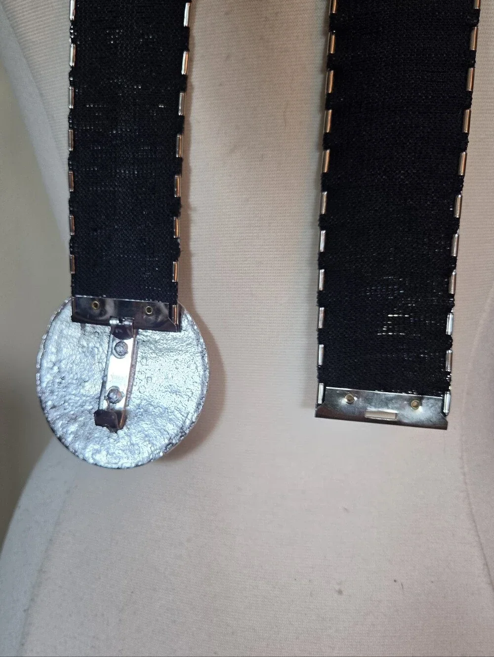 Vintage Silver Metallic Statement Belt